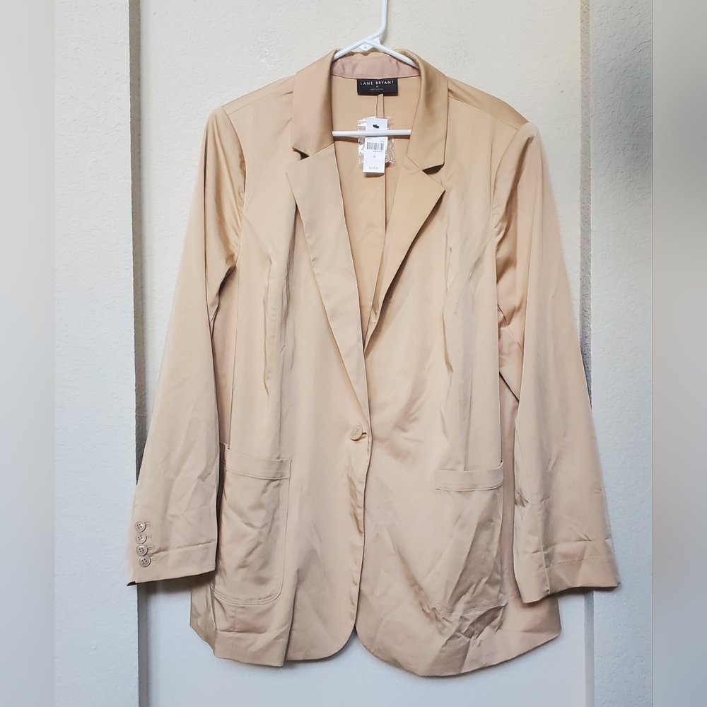 Lane Bryant Tan One Button Blazer.  Size 22.  NWT